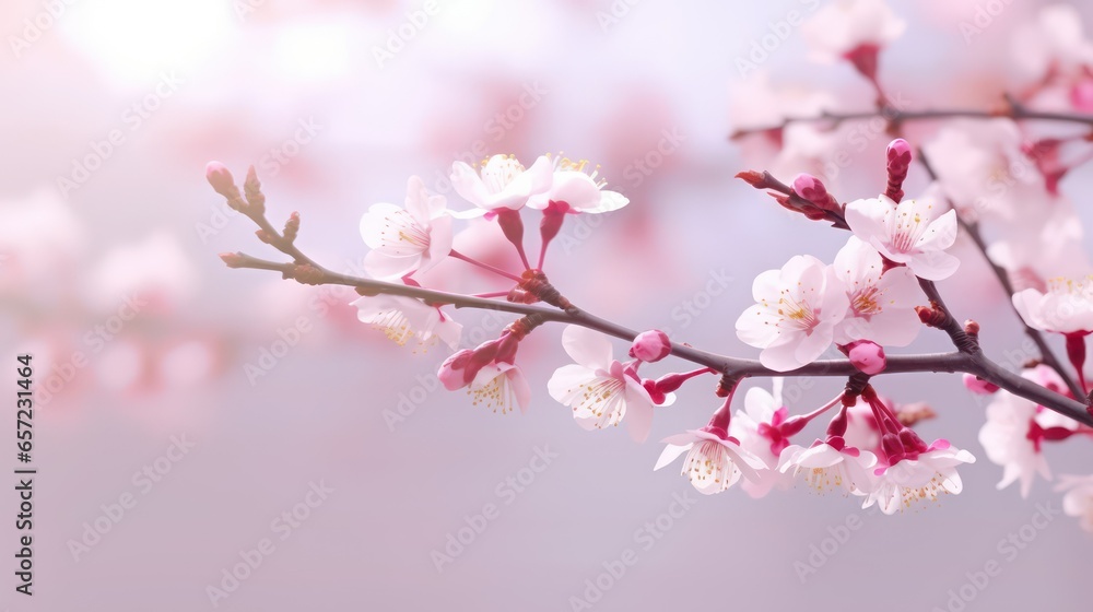 cherry blossom in spring time with soft focus and bokeh