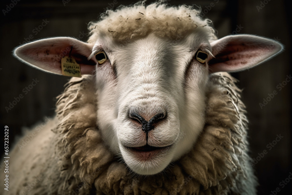 close up of a sheep