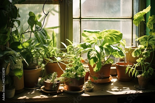 plant in pot on window sill