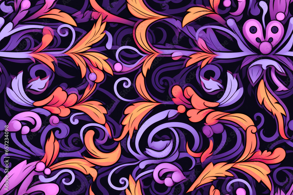 Seamless floral pattern in oriental style. Seamless floral pattern in oriental style.