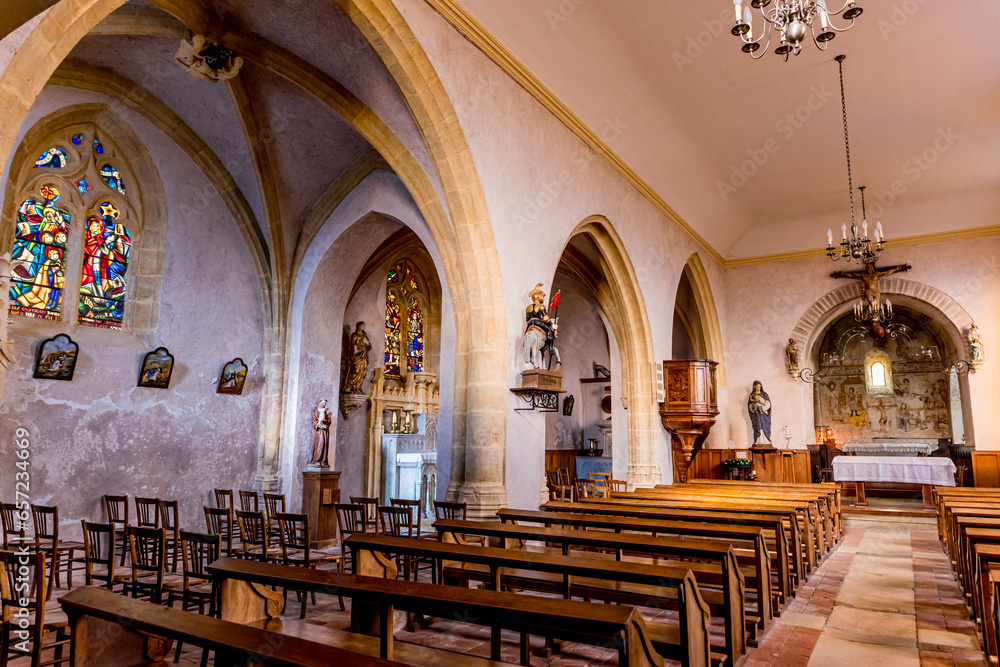 Fototapeta premium L' église Saint-Maurice à Saint-Jean-Saint-Maurice-sur-Loire