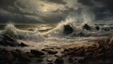 A stormy day at the shore with the pebbles being, Background Images , HD Wallpapers, Background Image