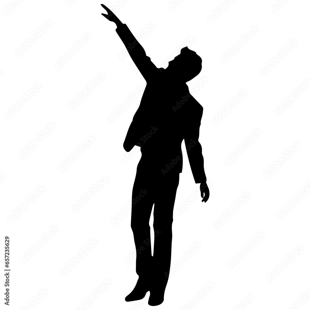 Vector silhouette of a man in a business suit standing, black color isolated on a white background Vector silhouette of a man in a business suit standing, black color isolated on a white background