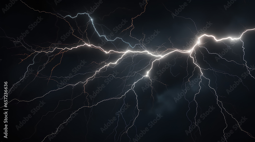 Flash of lightning on dark background. Thunderstorm. Pure energy Flash of lightning on dark background. Thunderstorm. Pure energy