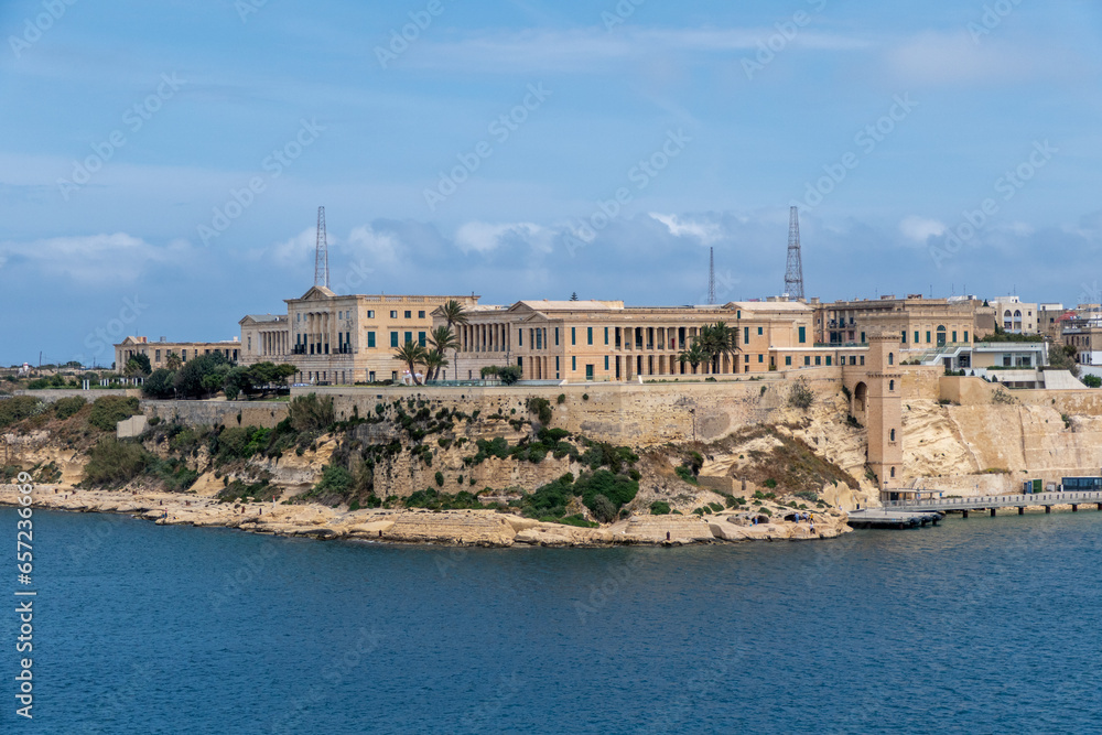Birgu, Malta, May 1, 2023. Villa Birghi former military hospital of the Royal Navy