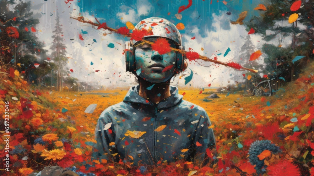 Dream packed a portrait of a character in a scenic, Background Images