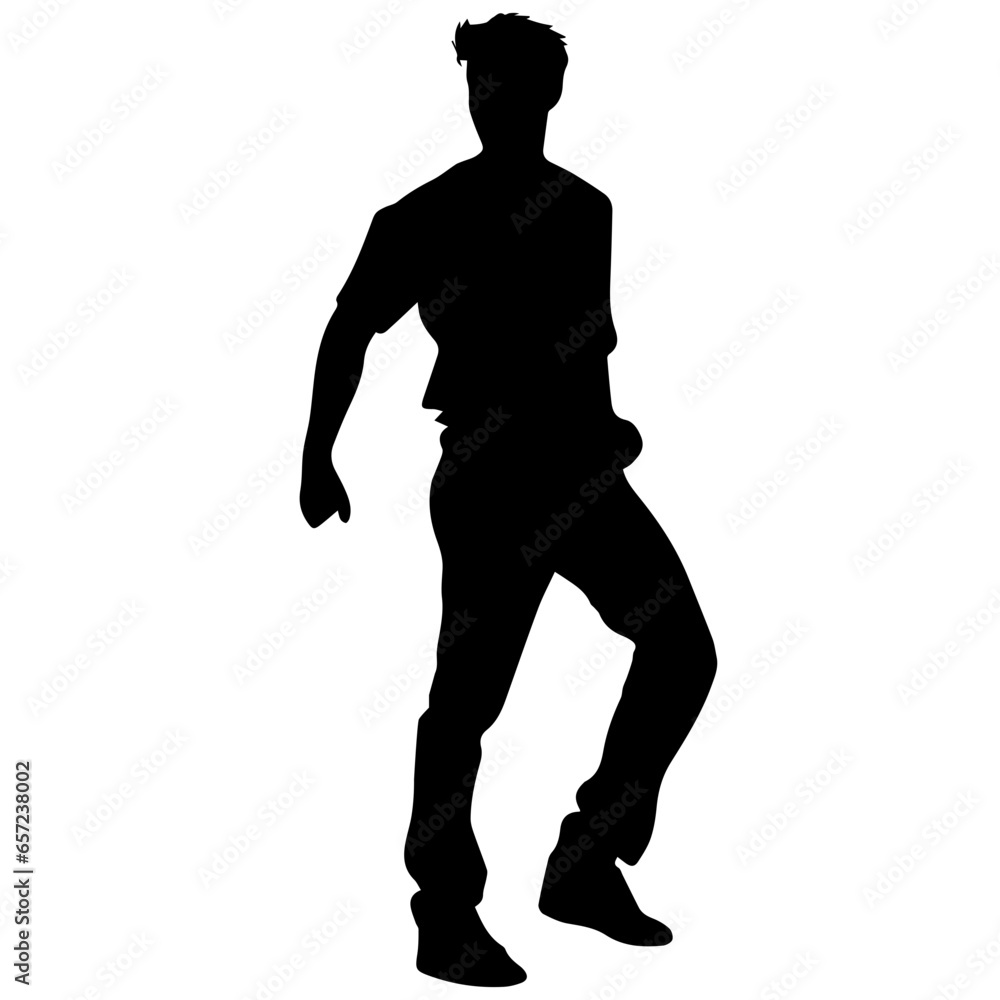 Vector silhouette of a man in a business suit standing, black color isolated on a white background Vector silhouette of a man in a business suit standing, black color isolated on a white background
