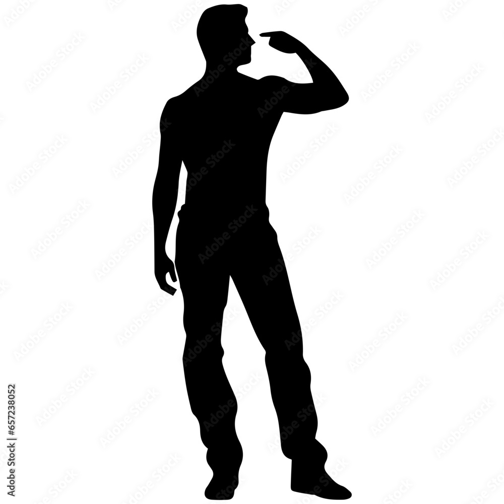 Vector silhouette of a man in a business suit standing, black color isolated on a white background Vector silhouette of a man in a business suit standing, black color isolated on a white background