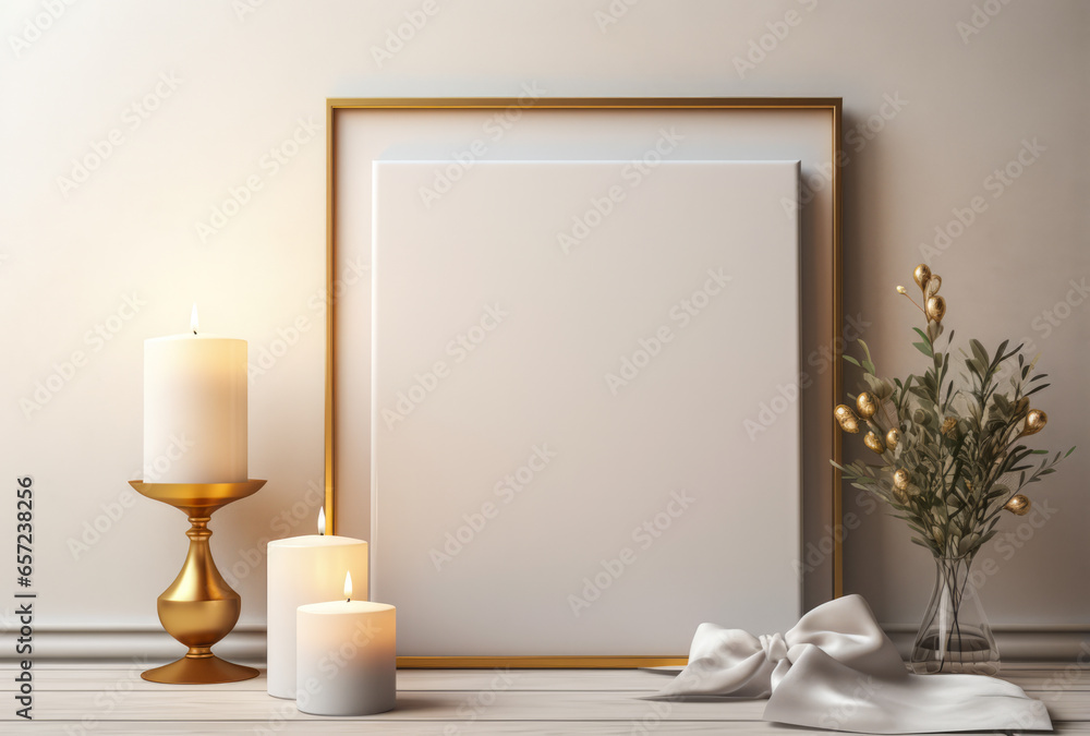 Frame leaning on a room wall Frame leaning on a room wall