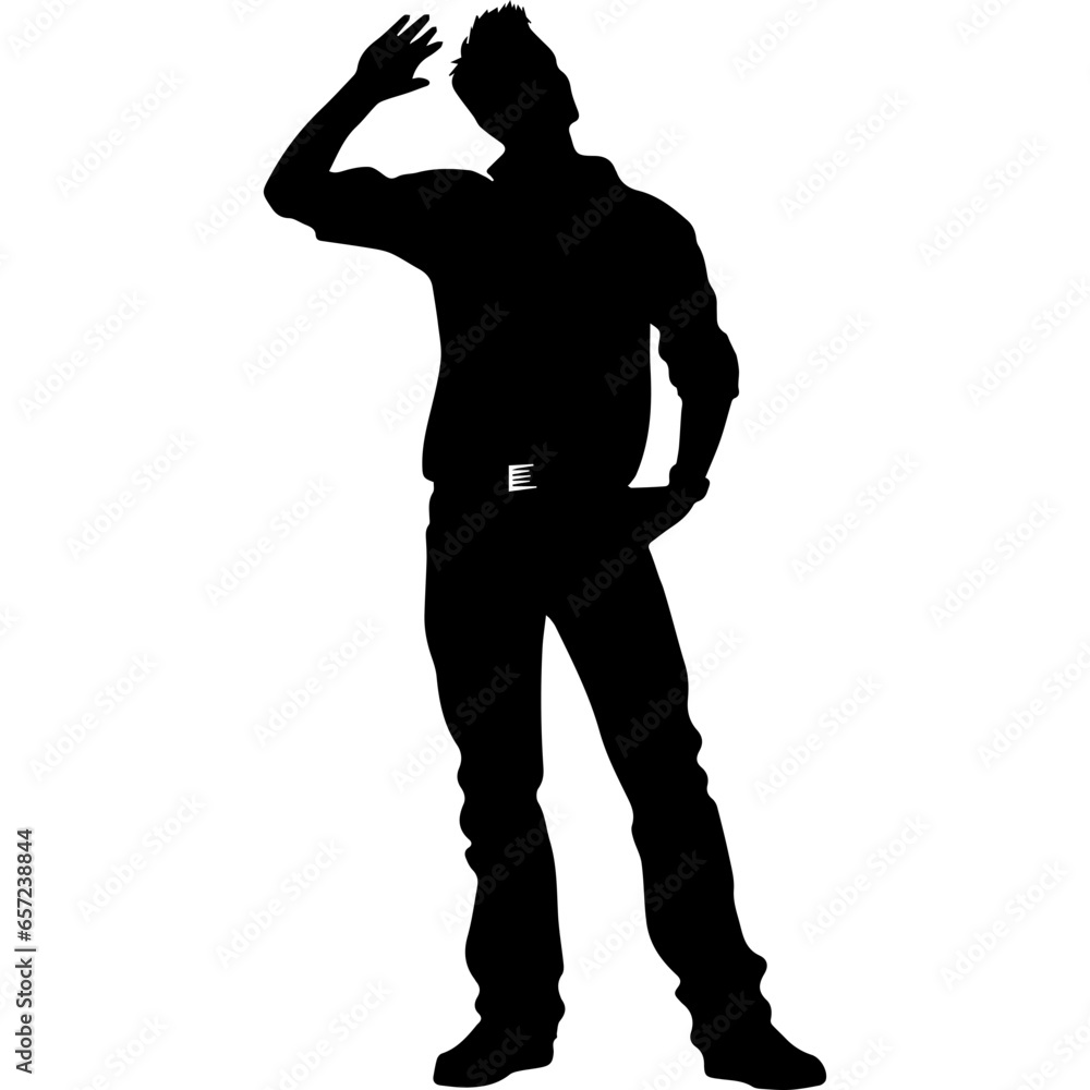 Vector silhouette of a man in a business suit standing, black color isolated on white background Vector silhouette of a man in a business suit standing, black color isolated on white background