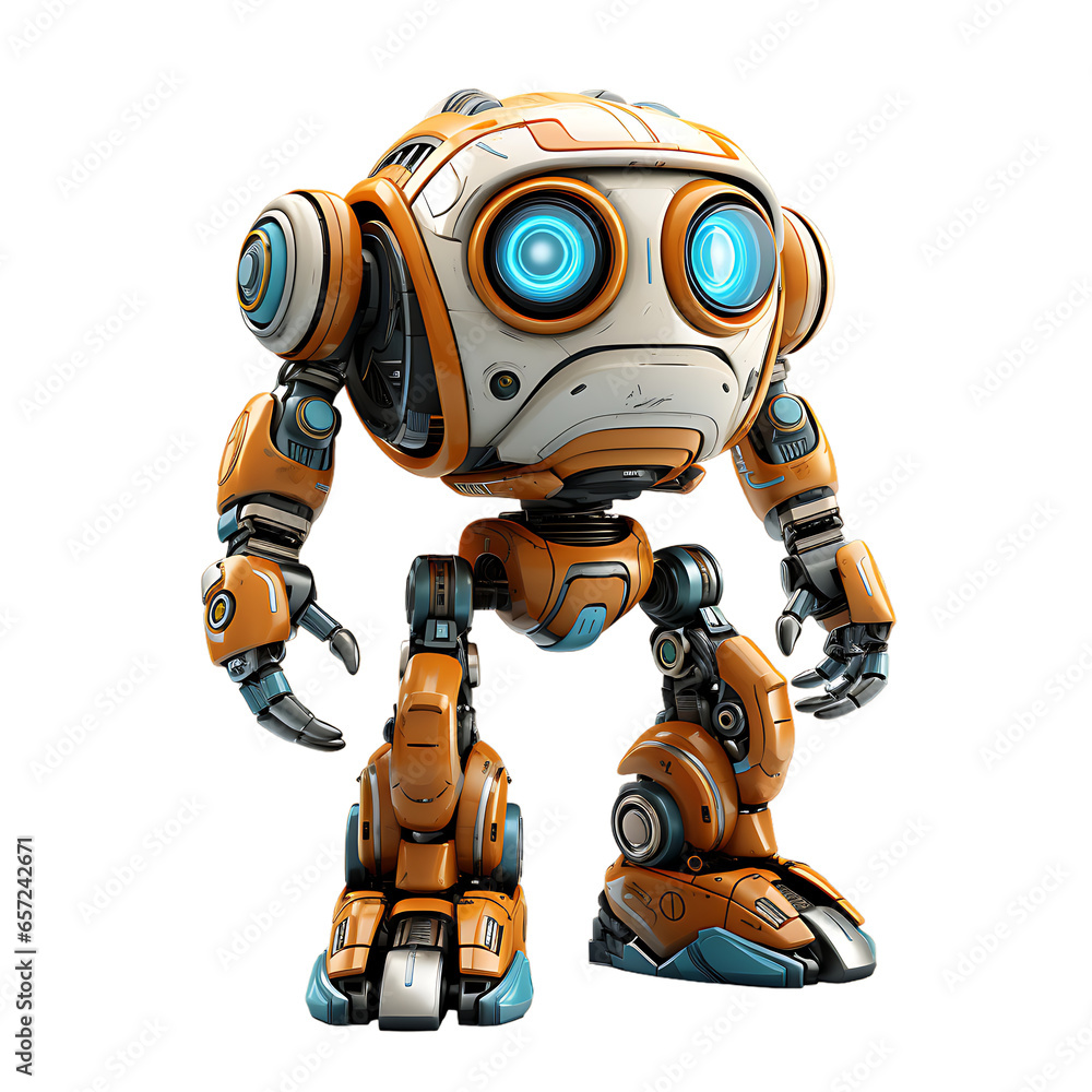 Charming Virtual Reality Game Robot. Isolated on white background Charming Virtual Reality Game Robot. Isolated on white background