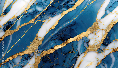 Marbled Luxury in Blue and Gold