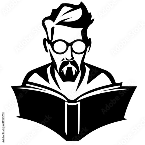 Vector silhouette of a man on white background