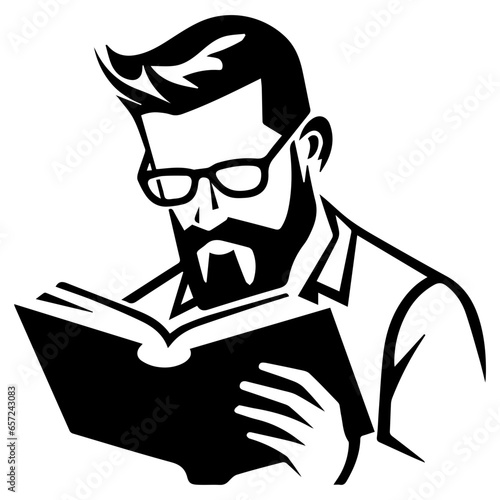 Vector silhouette of a man on white background