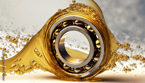 Ball bearing in an oil splash, lubrication system.  photo