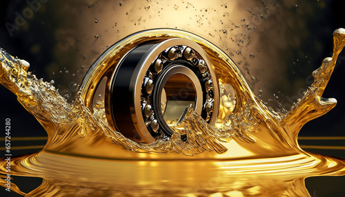 Ball bearing in an oil splash, lubrication system. 