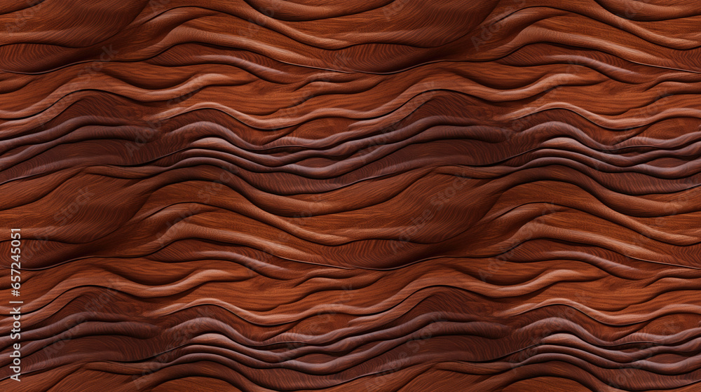 Seamless pattern with wooden texture from mahogany wood - obrazy, fototapety, plakaty 