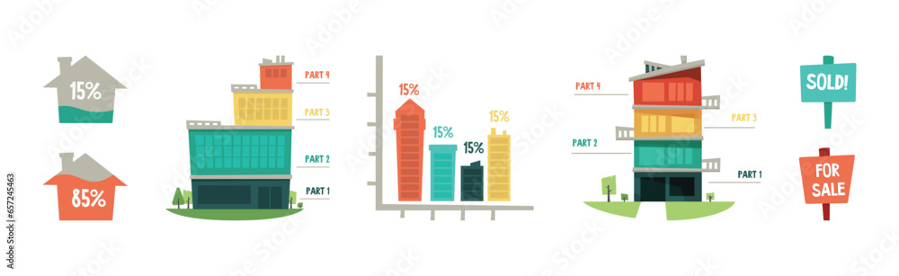 Real Estate and House Property Sale Offer Flat Icon Vector Set Real Estate and House Property Sale Offer Flat Icon Vector Set