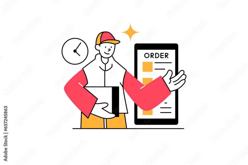 Obraz premium Delivery Service Illustration in flat style design for your business and many more