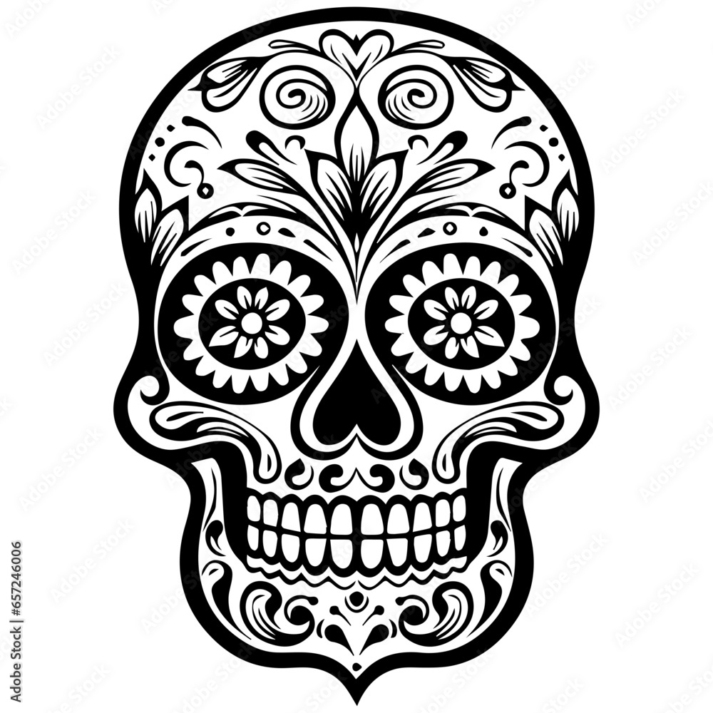 Fototapeta premium sugar skull vector illustration 