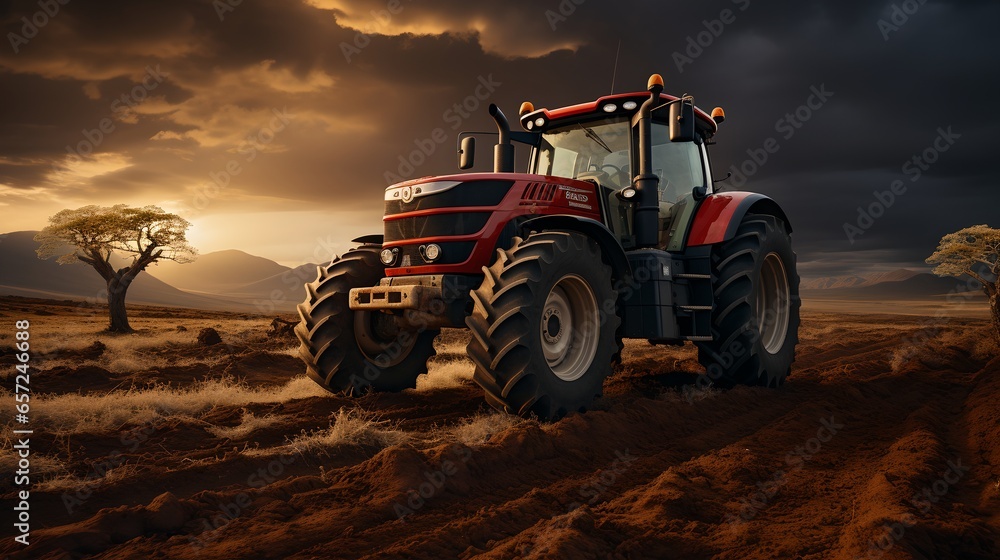 Tractor in the field, generative AI Tractor in the field, generative AI