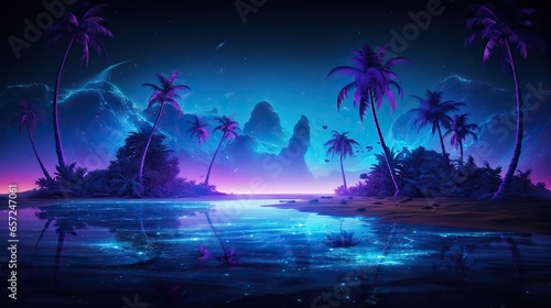 tropical island with trees