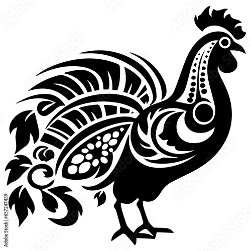 Wallpaper Mural Silhouette turkey on white background. Farm animals collection. Icon Torontodigital.ca