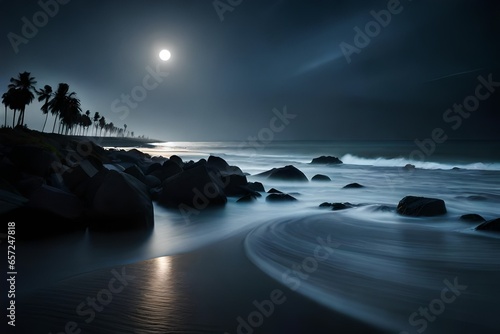 sea view with beach generated by AI technology
