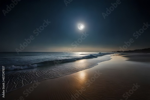 sea view with beach generated by AI technology