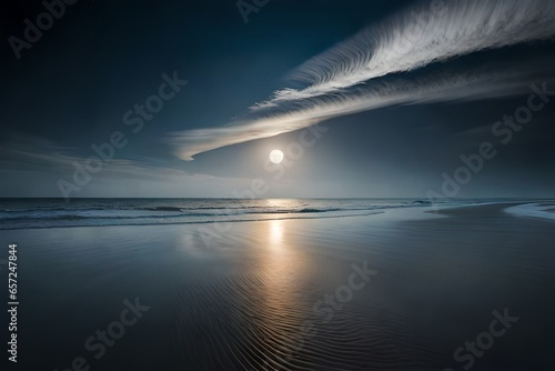sea view with beach generated by AI technology