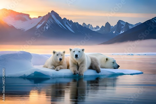 polar bear on the ice in winter © Rafay Arts