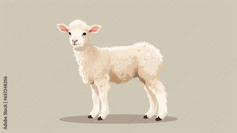 Fototapeta premium Simple and Innocent Sheep Art