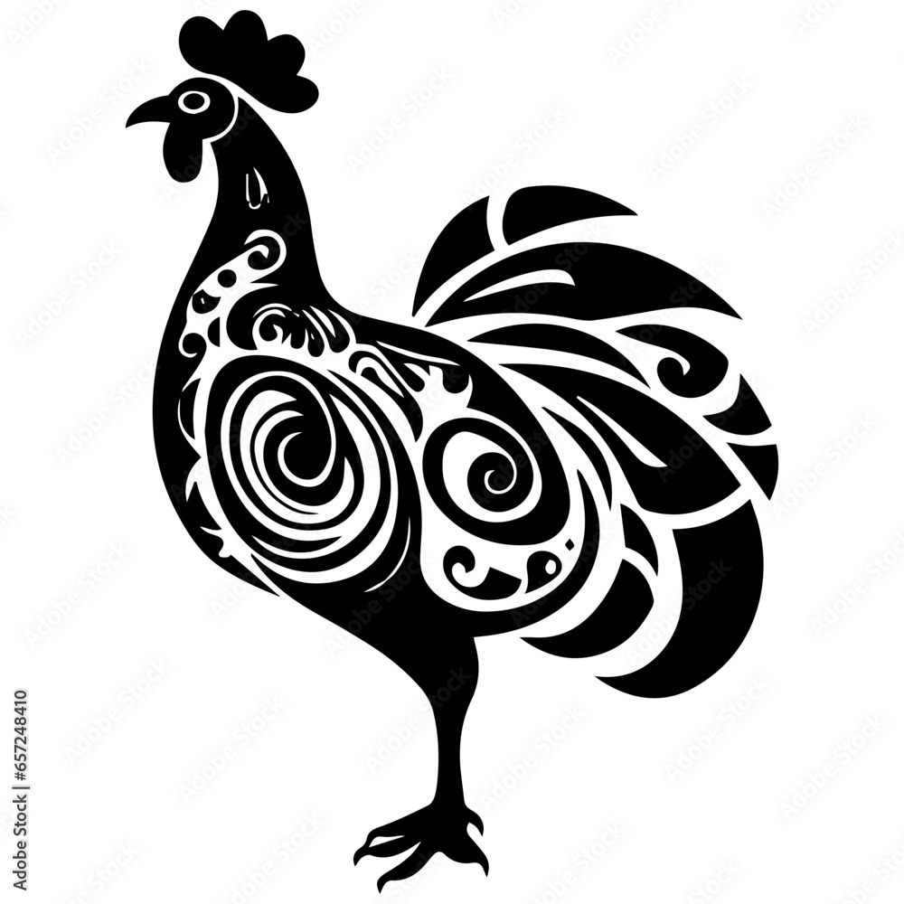Fototapeta premium Silhouette turkey on white background. Farm animals collection. Icon