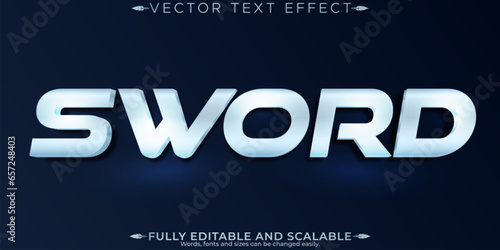 Sword text effect, editable blade and medieval customizable font style