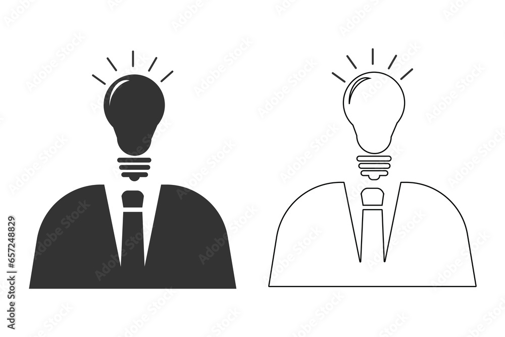 Corporate man with light bulb icon. Idea concept vector ilustration. Corporate man with light bulb icon. Idea concept vector ilustration.
