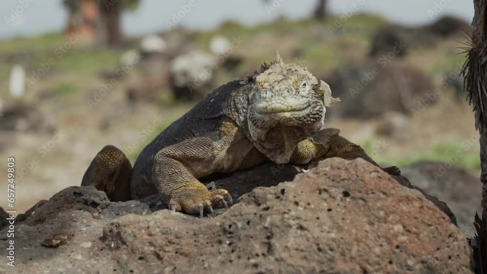 galapagos land iguana, also know as Drusenkopf. galapagos land iguana, also know as Drusenkopf.