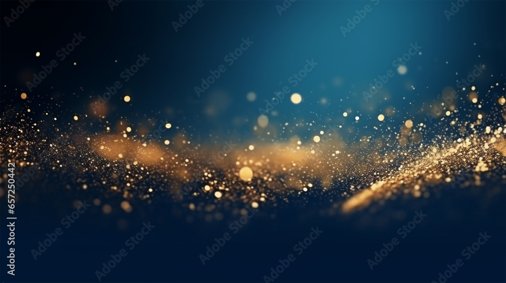 Abstract background with Dark blue and gold particle. Abstract background with Dark blue and gold particle.