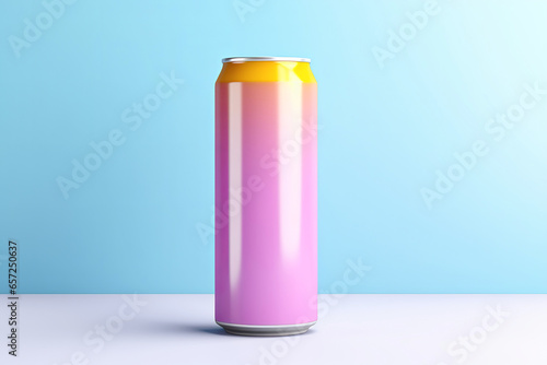 Wallpaper Mural Pink Aluminum energy drink soda can on a blue background Torontodigital.ca