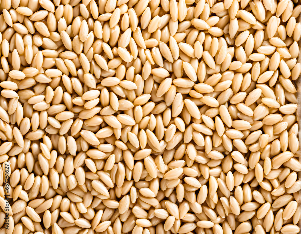 Barley rice background. barley milled for barley rice sesame seeds with barley grains, oats, rice, Wheat, - obrazy, fototapety, plakaty 