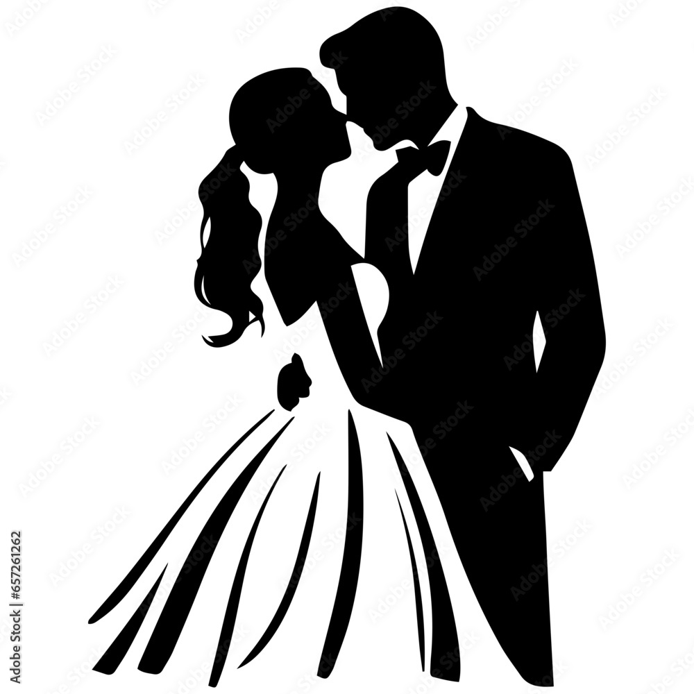 wedding couple silhouette vector template design wedding couple silhouette vector template design