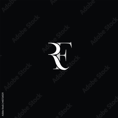 Creative Professional Trendy and Minimal Letter RF Logo Design in Black and White Color, Initial Based Alphabet Icon Logo in Editable Vector Format © Anam