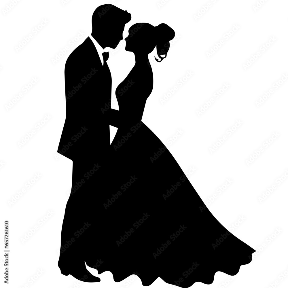 wedding couple silhouette vector template design wedding couple silhouette vector template design