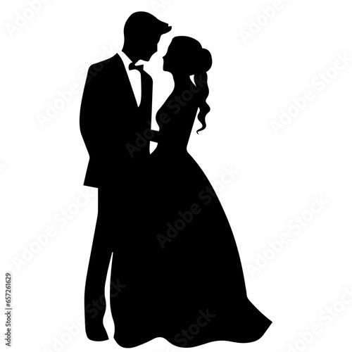 Wallpaper Mural wedding couple silhouette vector template design Torontodigital.ca
