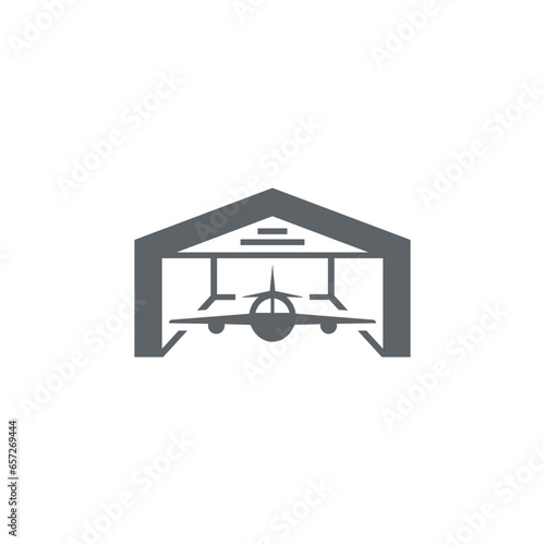 Aircraft enter hangar at airpor
