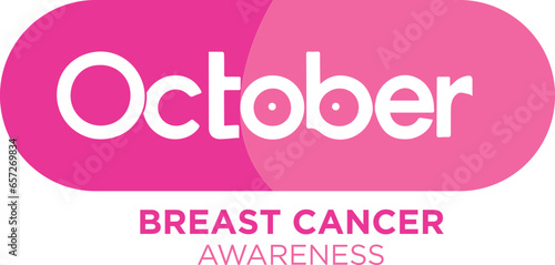 Breast Cancer Awareness Month Banner. Logo Vector for poster. Message for women. Fight with Breast Cancer 