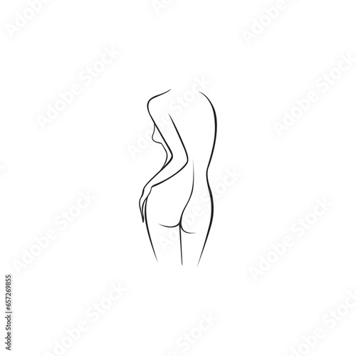 sexy woman line art vector
