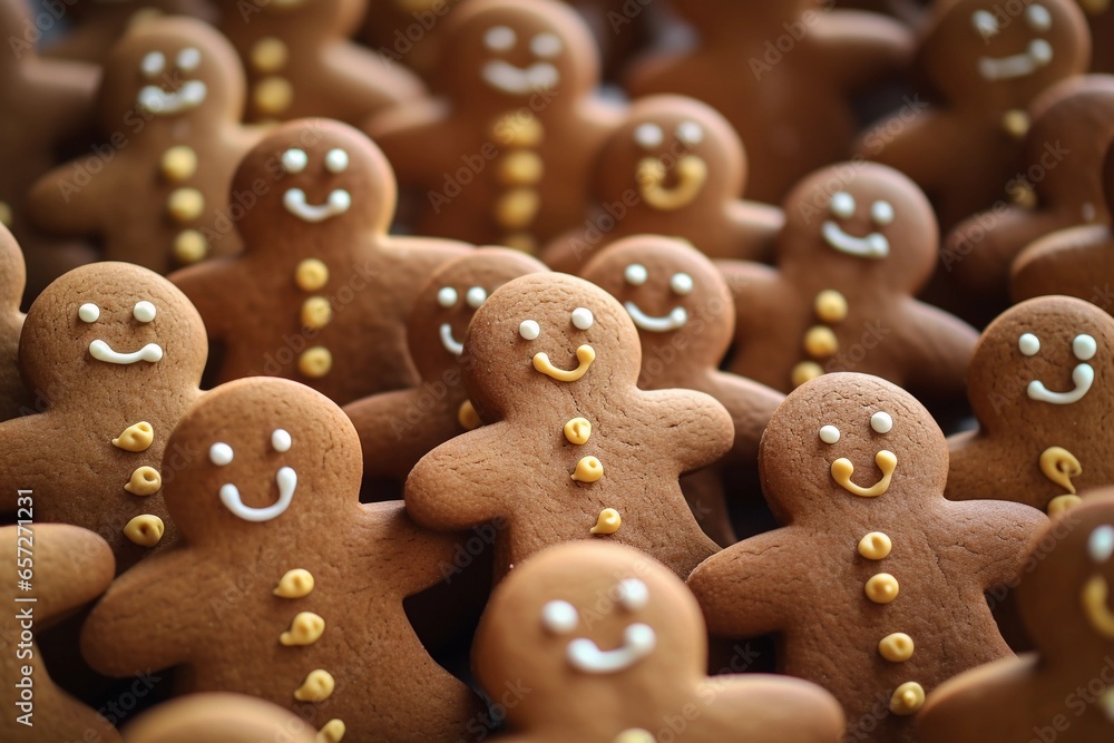 Gingerbread men homemade cookies. Christmas pastries. Close up view. Gingerbread men homemade cookies. Christmas pastries. Close up view.