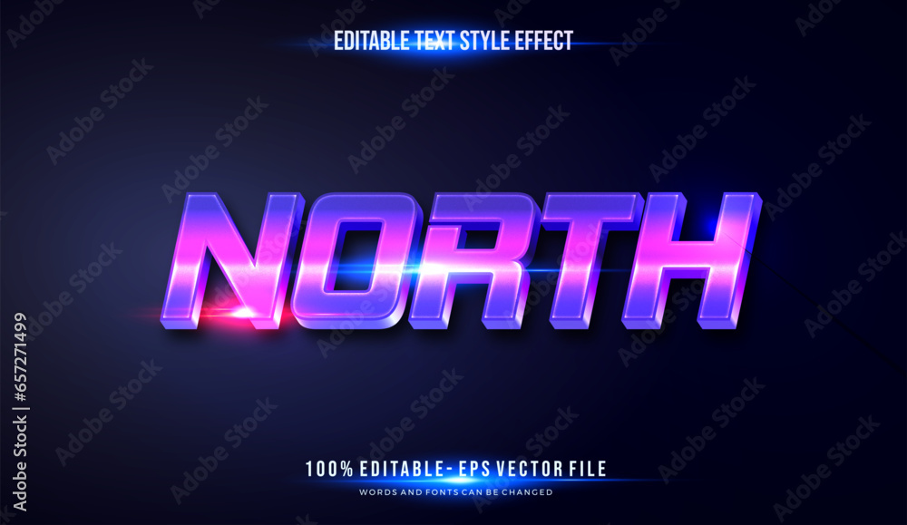 editable text style effect shiny theme bright color. vector illustration template	