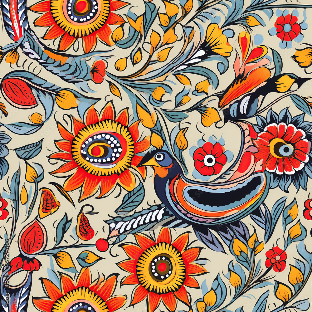 Madhu Bani seamless pattern 