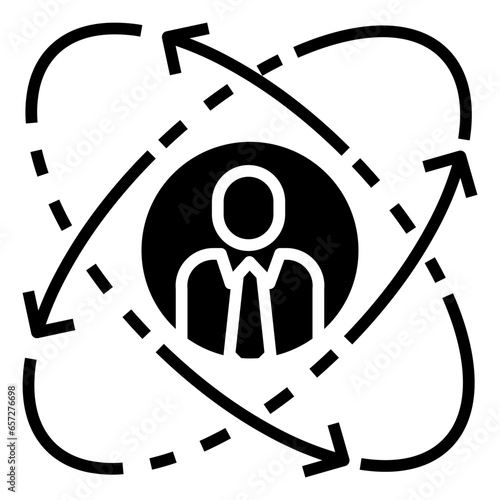 Solid Business Man Network icon